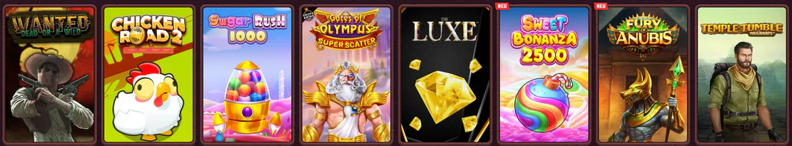 5 Gringos Casino overzicht van populaire slots zoals Chicken Road 2, Sugar Rush 1000, Gates of Olympus en Sweet Bonanza 2500